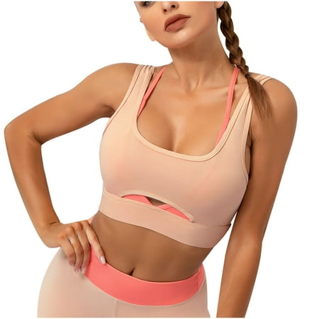 

COBKK Funny Bras For Women Everyday Bras Women s Sports Underwear Fall Yoga Wear Running Back Training Shock-proof Vest Breasted Bra Bras For Women Seamless Pink Dressy Casual Daily Bra Underwear