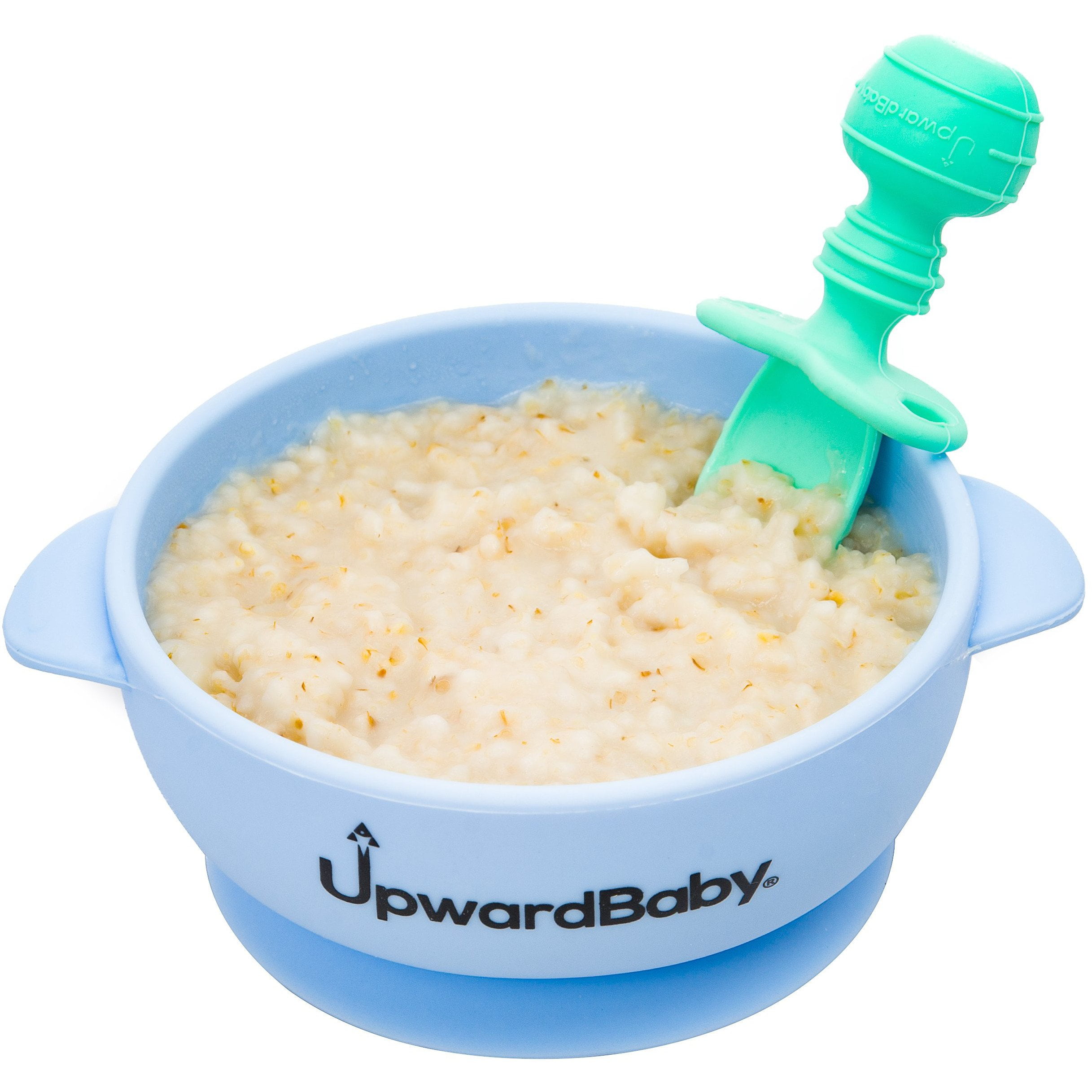 Upwardbaby Baby Spoons - Chewable LED Weaning Silicone Utensils Set for Toddlers - 3 Baby