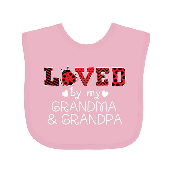 Inktastic Loved by My Grandma and Grandpa Cute Ladybug Boys or Girls Baby Bib