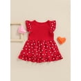 thumbnail image 4 of Arvbitana Baby Girls Valentine’s Dress Fly Sleeve Letter Heart Print Ruffle Hem Dresses for Infant 6-24 Months, 4 of 8