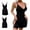 Black, variant on yunLCZ Womens Nightgowns Lace Trim Slit Nightgown Lace Trim Side Sleep Dress Slit Bowknot Decor Sleep Spaghetti Dress