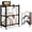 Brown Wooden, variant on 3 Tier Collapsible Shelf with Wheels, Metal Steel Folding Shelves, No Assembly Portable Storage Shelf, Rolling Standing Utility Rack for Kitchen, Office, Bedroom