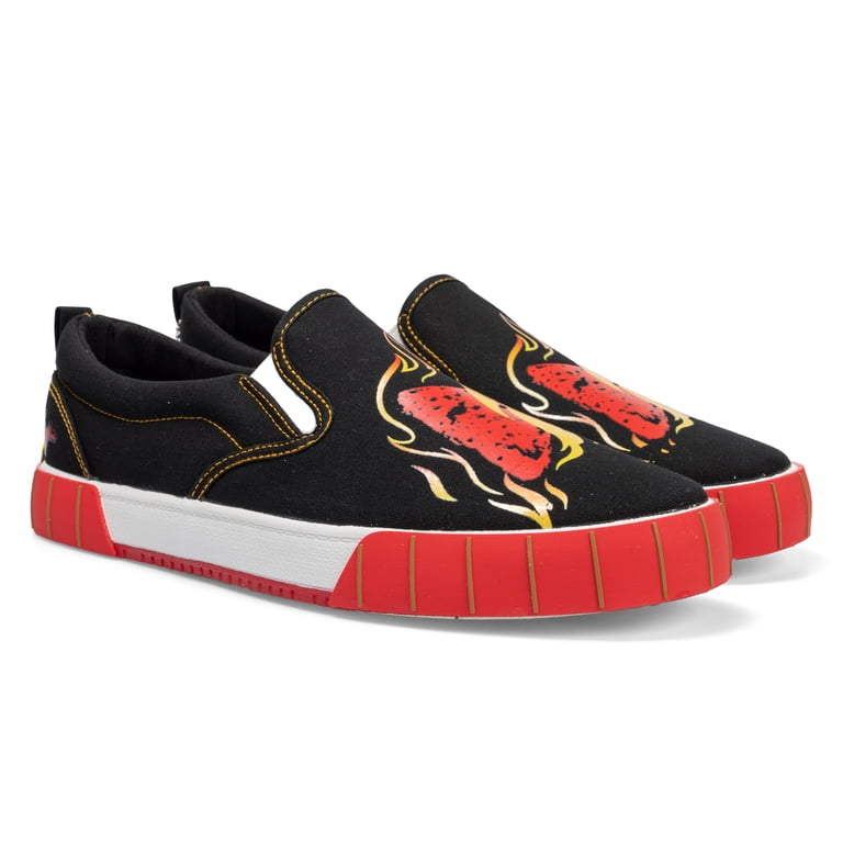 ??️Doritos Flamin’ Hot Slip-On Sneakers Men’s Size 10.5 Canvas Red & Black ?️? Amazon.com: DORITOS® FLAMIN main image 4