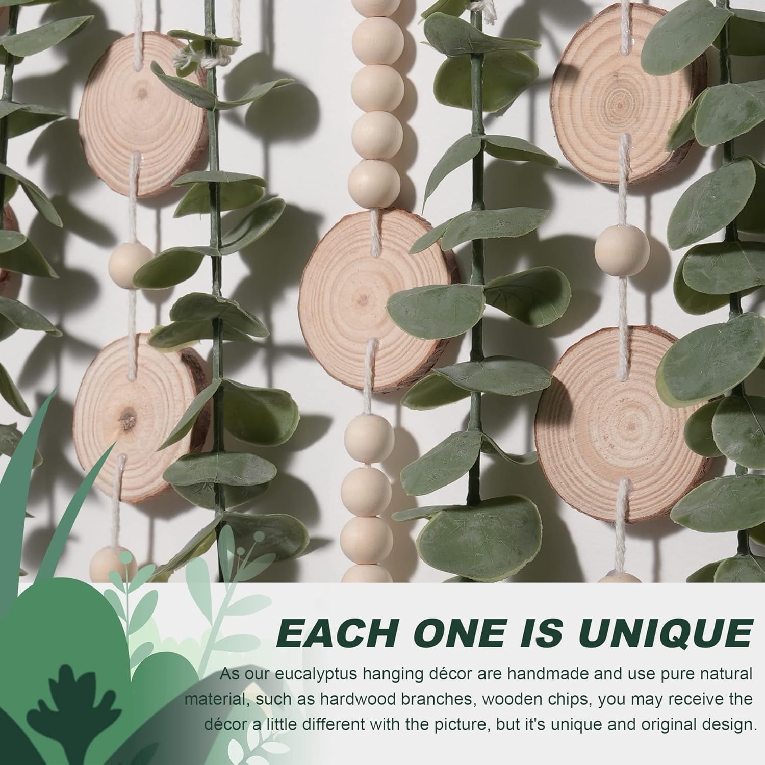 Artificial Eucalyptus Bathroom Decor Topboutique Fake Eucalyptus Greenery Leaves Stems Hanging Leaf Plants with Wooden Bead on 16.5 inch Wooden Stick Farmhouse Aesthetic for Bedroom Living Room Decor