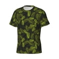 thumbnail image 5 of Vsdgher Tropical Palm Leaves Fern Leaf Print Men's Dry Fit Mesh Athletic Shirts Moisture Wicking Tennis T-Shirt Tops, 5 of 9