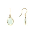 thumbnail image 3 of Latelita Petite Drop Earrings 18ct Gold Plated Sterling Silver Drop Natural Gemstone  Pear  Aqua Chalcedony Green  Gold Perfect Partywear March, 3 of 4