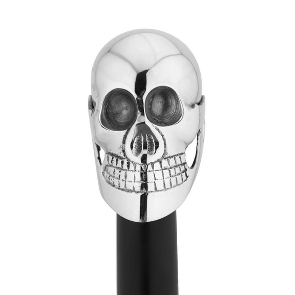 Ajuny Walking Sticks for Men Women Seniors Wooden Canes with Detachable Silver Best Grip Skull Design Handle Decorative Cane Gifts 35 inch