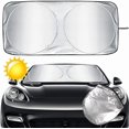 thumbnail image 1 of Windshield Sunshade Car Sunshade, Foldable Interior Sunshade for Car Windshield, UV and Heat Protection (Small), Silver, 1 of 5
