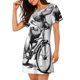 thumbnail image 2 of Disketp Capybara Riding Bicycle para Camisón Corto de Manga Corta para Mujeres, Camisón Cómodo con Escote Redondo, Bonito y Confortable, 2 of 6