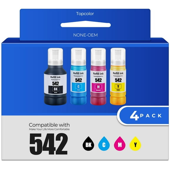 Botellas de recarga de tinta Topcolor 542 para ET-5150 ET-5170 ET-5850