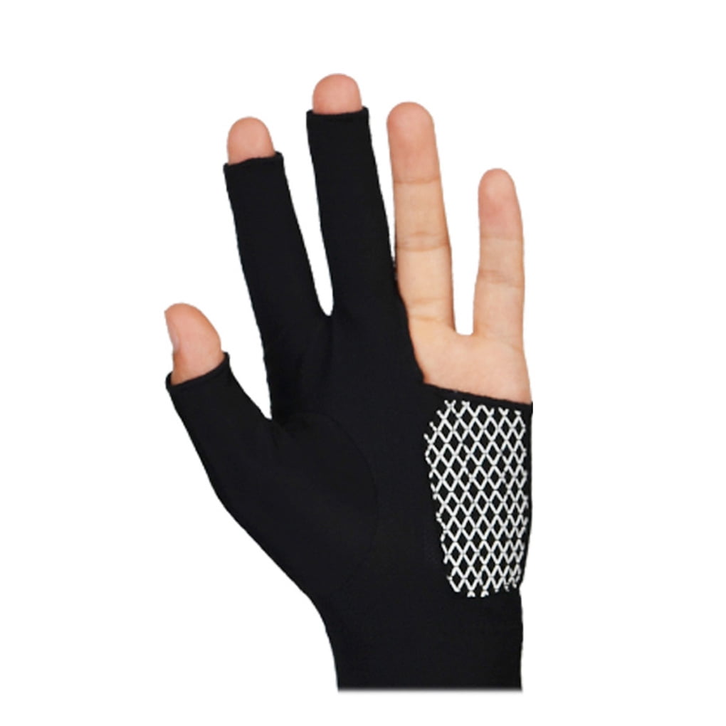Gants De Billard à 3 Doigts – Impression Silicone, Respirants, Taille M – Pour Droitier Ou Gaucher – Réduction De Friction