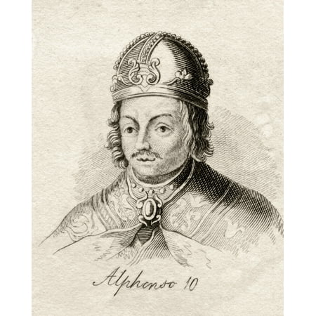 Alfonso X Of Castile 1221 1284 Spanish Monarch King Of Castile Leon And Galicia From The Book Crabbs Historical Dictionary Published 1825 Canvas Art - Ken Welsh Design Pics (26 x 32)
