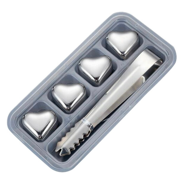 Heart Shaped Stainless Steel Reusable Stones For Beverages Without Dilution