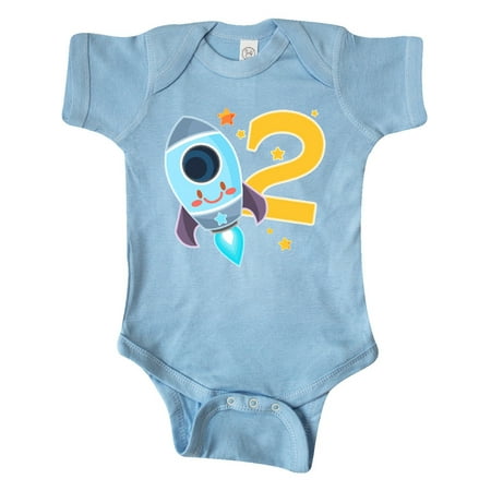 

Inktastic Rocket Space ship Happy Second Birthday Gift Baby Boy or Baby Girl Bodysuit