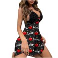 thumbnail image 1 of Camisón Corto Para Mujer, Pijama de Encaje, Ropa de Dormir Atractiva, Ropa de Dormir Sin Mangas Con Tirantes, Vestido de Pijama Con Cuello en V Odeerbi  ODB120890, 1 of 6