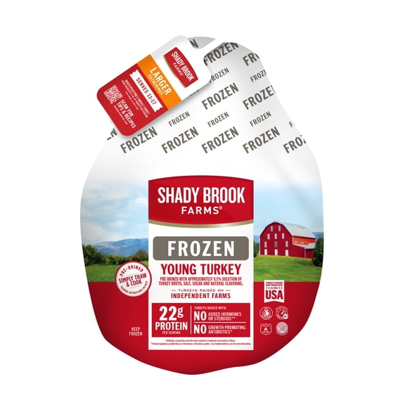 Shady Brook Farms, Frozen, Whole, Turkey, 16 - 24 lbs, Serves 11 - 17, 22g of Protein per Serving