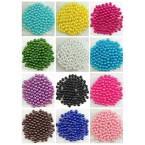 500Pcs 4MM Quality  Acrylic Round Pearl Spacer Loose Beads DIY Jewelry 