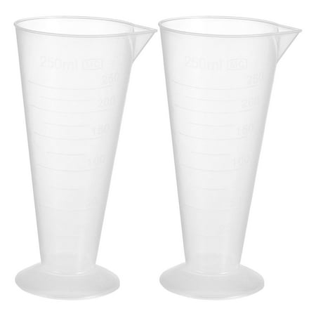 

2 Pcs 250 ML Plastic Triangle Cups Practical Lightweight Measuring Cups (White)