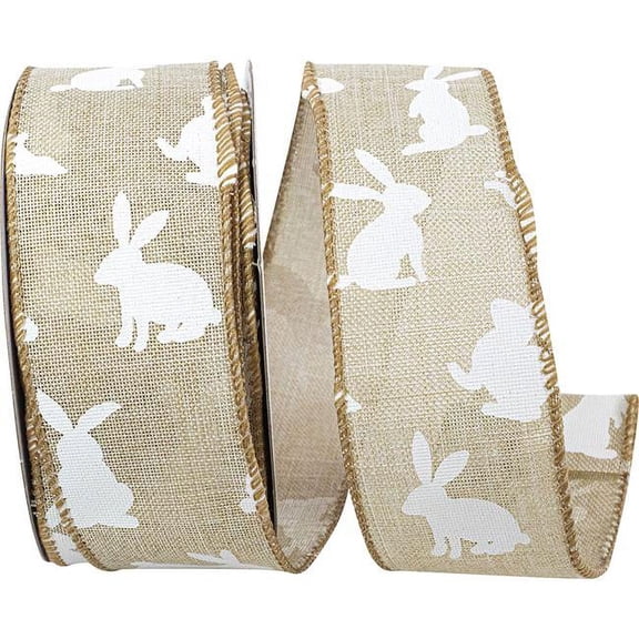 Reliant Ribbon - 94123W-748-09F, Ribbon, Natural/white, 1-1/2 Inch, 10 Yards