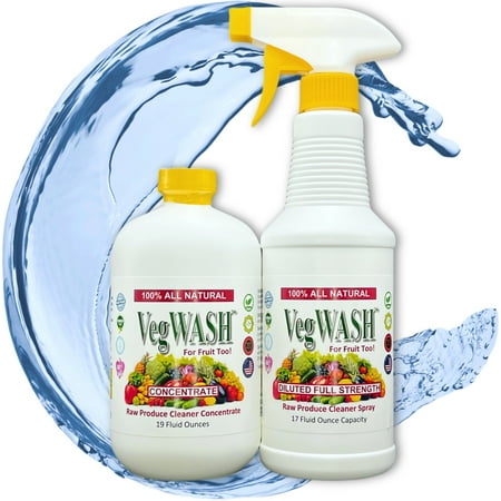 Only $0.10/Fl Oz + Free Shipping + Its Organic! Combo Set of 2: VegWASH fruit & veggie wash concentr