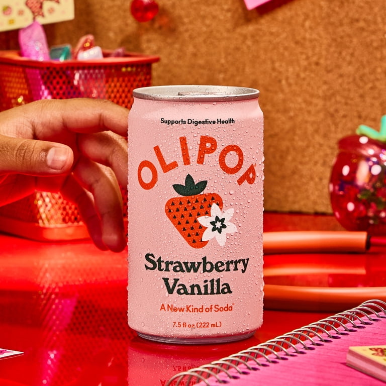 Olipop Minis Prebiotic Soda Pop, Strawberry Vanilla, High Fiber