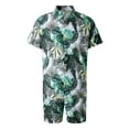 thumbnail image 3 of Faithtur Men's Hawaii Shirt Suits, Fashion Printed Button Down Short Sleeve Shirt + Beach Shorts Set, 3 of 9