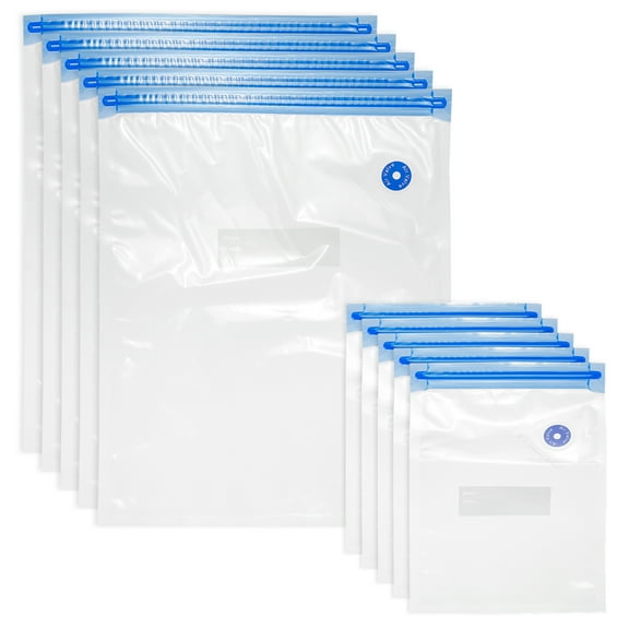 Unique Bargains Sous Vide Bags10PCS, Vacuum Food Sealer Bags With Air Valve Food Storage Bag 22cm x 16cm,50cm x 35cm