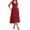 Deep Red, variant on Women's Ruched V-Neck Sleeveless Dress Opaque No Stretch Fabric Ninety Five Percent Polyester And Five Percent Elastane