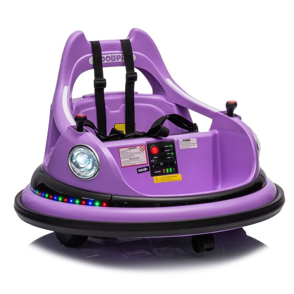 12V Electric Ride-On Bumper Car for Kids – Remote Control, 360-Degree Spin, LED Lights, Bluetooth Music, 5-Point Safety Belt