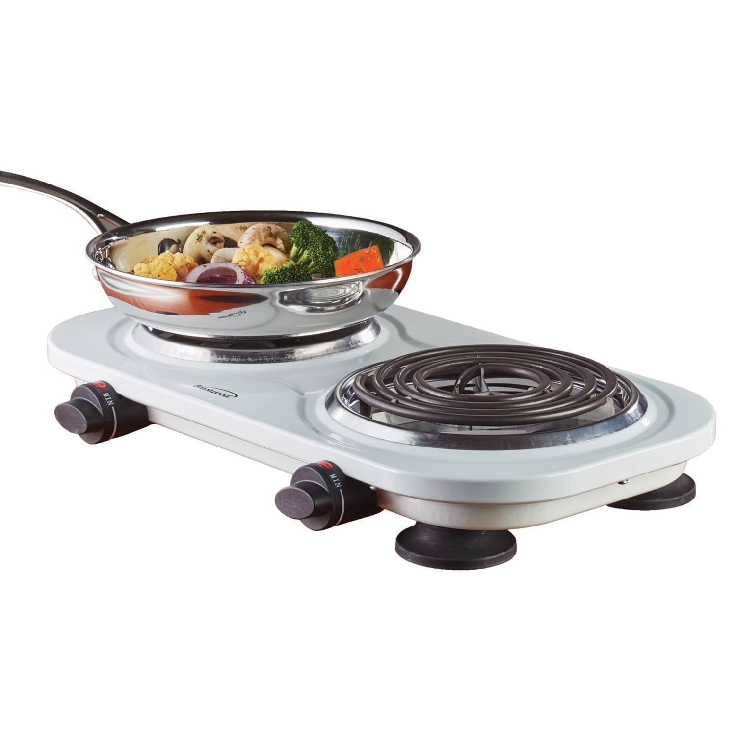 Brentwood 19" 2-Coil White, Electric Burner
