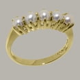 thumbnail image 2 of LBG British Made 14k Yellow Gold Cultured Pearl Ladies Eternity Ring - 33 size options - Size 10, 2 of 7