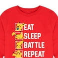 thumbnail image 3 of Pokémon - Eat Sleep Battle Repeat - Youth Long Sleeve Graphic T- Shirt, 3 of 5