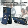 thumbnail image 6 of Nalacover Case for Samsung Galaxy S20 Ultra Wallet Case with Card Holder & Zipper Pocket, 360° Rotation Ring Kickstand Premium PU Leather Cover, Shockproof Magnetic Button Flip Stand Phone Case,Blue, 6 of 9