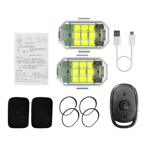 Miulika LED Aircraft Strobe Lights Waterproof Emergency Light Warning Light Night Riding Remote Double Light