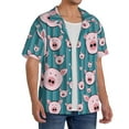 thumbnail image 2 of Fotbe Funny Pig Faces Camisa Estampada de Manga Corta para Hombre, Casual de Verano, Estilo Playero, Sin Arrugas-Large, 2 of 5