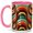 Pink, variant on Retro Rainbow Coffee Mug, Floral Arch Mug, Ceramic Cup