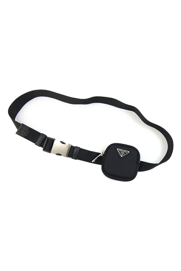 Pre-Owned Prada Waist Bag 1CN076 Black Nylon Leather Body Hip Mini Handbag Pouch Men's Women's...