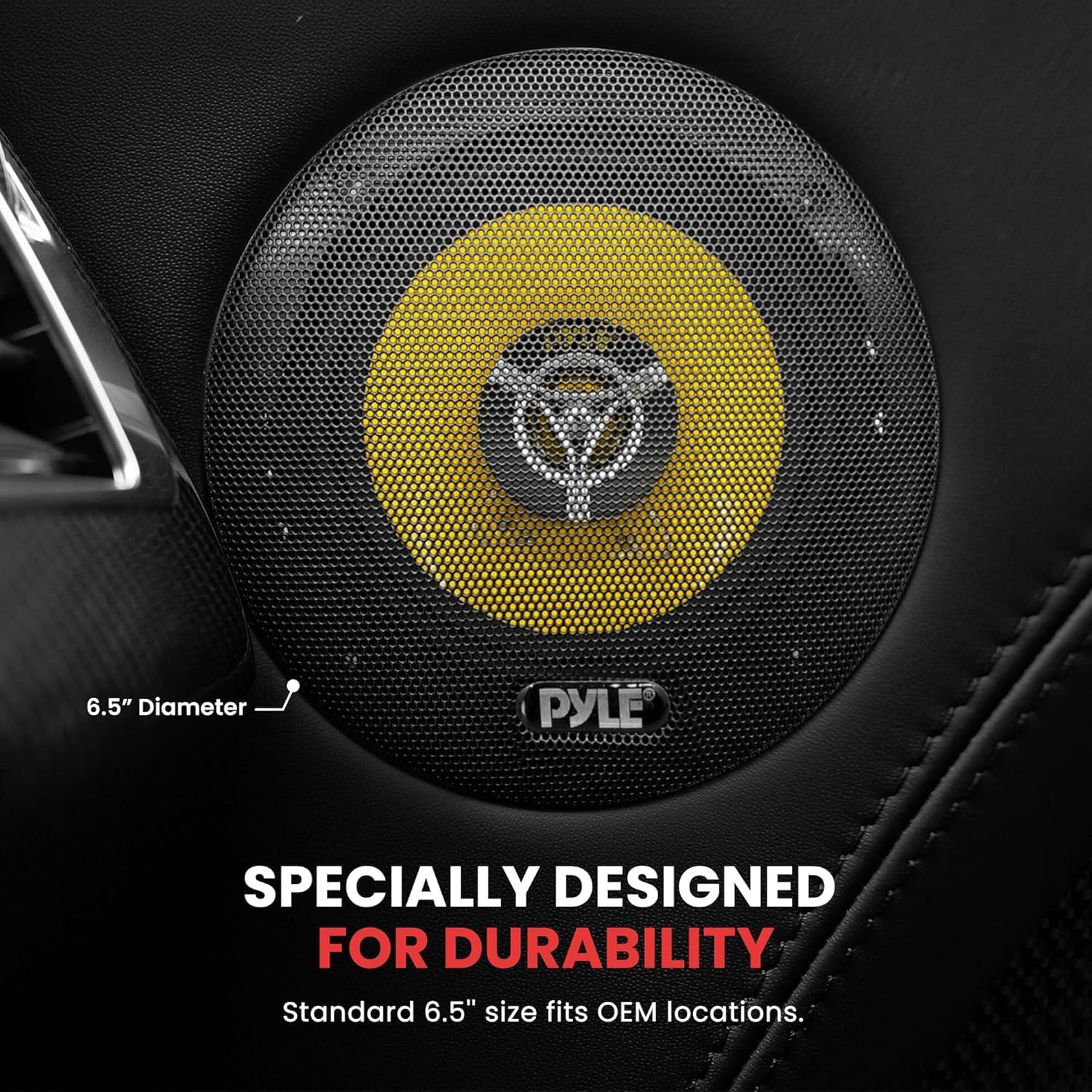 Pyle 6.5 Inch Component Car Speakers – High Power Audio Performance with Mid-Bass Woofers, Tweeters, and Crossover Network for Clear, Balanced, and Dynamic In-Car Sound