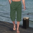 thumbnail image 5 of Aqestyerly Men's Summer Capri Pants - Elastic Waist,Side Pockets,Drawstring Design for Casual Summer Wear, 5 of 5
