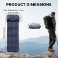 thumbnail image 2 of Inflatable Sleeping Pad Camping Mat with Pillow 190L x 60W x 5Th cm - Ultralight, Waterproof, Compact, Portable Sleeping Pad for Backpacking, Travelin, 2 of 5