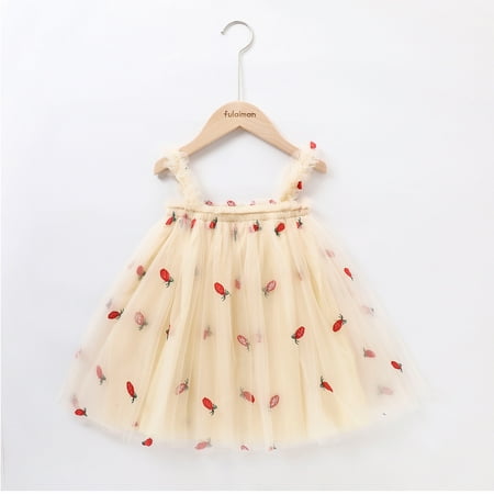 

Dyfzdhu Girls Dress Princess Tulle Dress Girls Sleeveless Toddler Suspender Baby Pineapple Girls Dress&Skirt