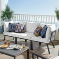 thumbnail image 3 of Modway Riverside 3 Piece Outdoor Patio Aluminum Sectional Sofa Set in Gray White, 3 of 16