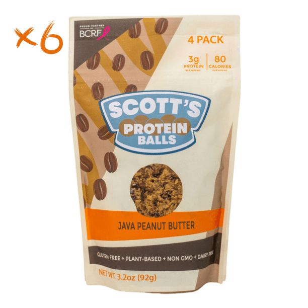 Scott's Protein Balls Java Peanut Butter Plant Based Protein Balls, 6