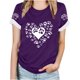 thumbnail image 1 of Tops Y Blusas de las Mujeres Estampadas Cuello Redondo Manga Corta, Poliéster Casual Top para Diario, Fiesta Y Todas las Estaciones, 1 of 8