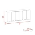 thumbnail image 5 of Shunda K 2 Piece Kitchen Set, Kitchen Island Cart + 150 Wall Cabinet Glass, White / Light Oak, 5 of 6