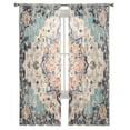thumbnail image 3 of Rustic Geometric, Sheer Curtains 72 Inches Long 2 Panels Set, Window Sheer Curtains for Living Room/Bedroom, Farmhouse Shabby Chic Ethnic Tribal Light Filtering Rod Pocket Curtain 52'' x 72'' x 2, 3 of 7