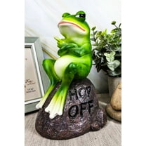 Ebros Hop Off! Feisty Toad Frog On Landscape Rock Statue Rainforest Animal Decor
