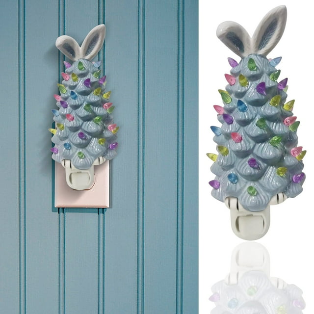 EGNMCR Room Decor, Home Decor Easter Bunny Desktop Statue Decor Bunny Tree Easter Decorations For Indoor Spring Home Bedroom Office Dcor Tabletop Bunny Rabbit Tree Gnome Houses Rabbit lamp