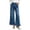 *Blue, variant on ClodeEU Women's High Waisted Ruffle Hem Wide Leg Jeans with Pockets ,Casual Slim Fit Fashion Denim Pants Black,Women's Plus L