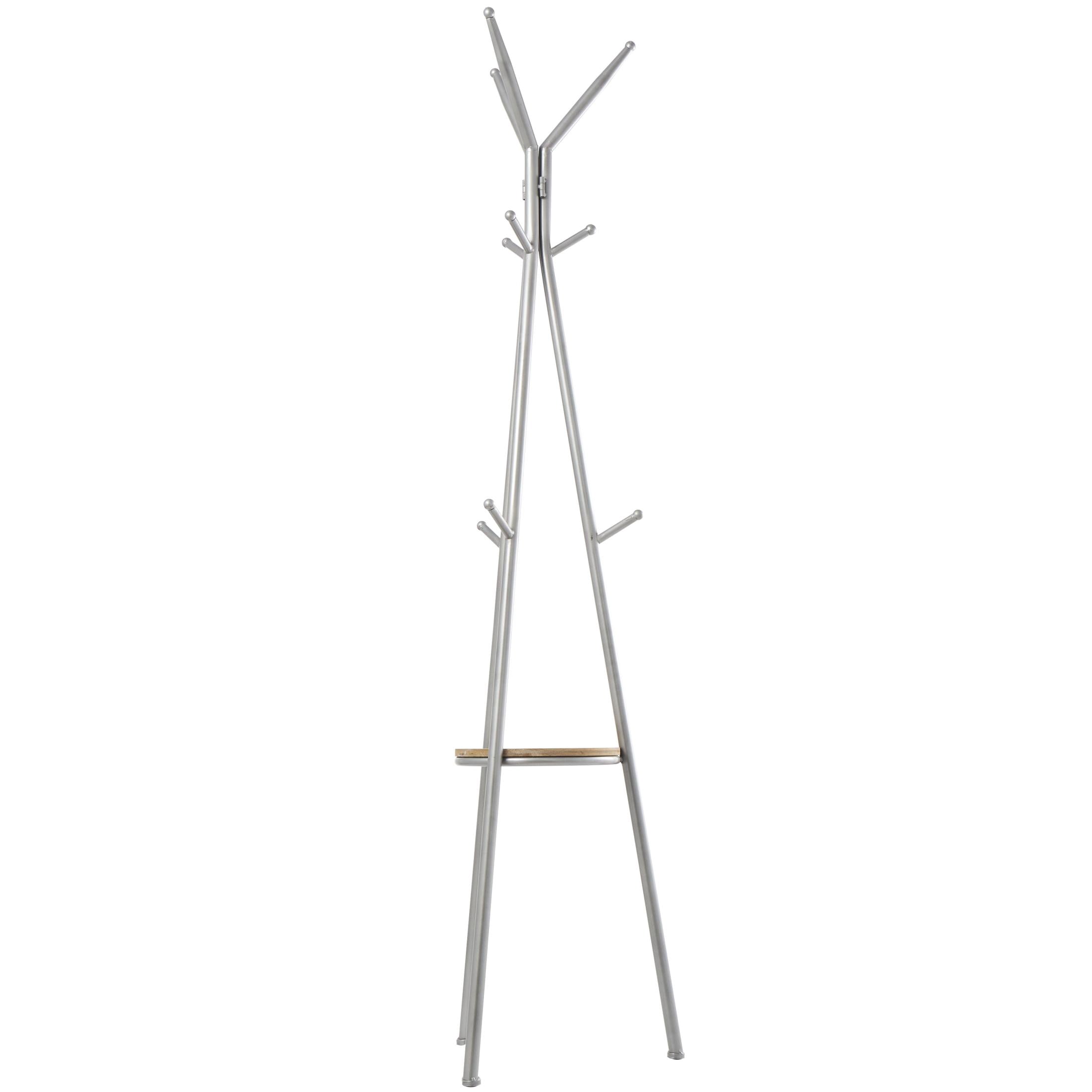 DecMode 17" x 72" Gray Metal Coat Rack, 1-Piece